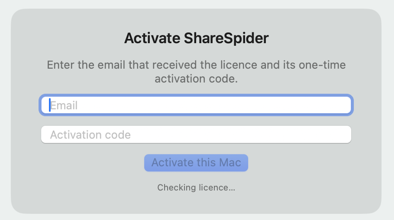 ShareSpider License Activation